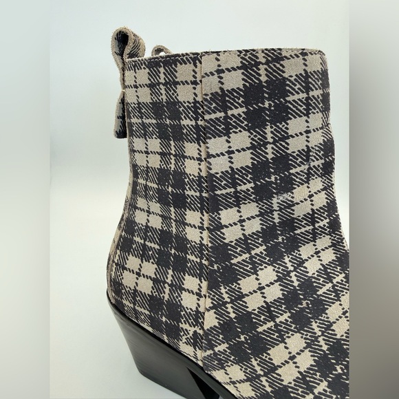 SANCTUARY Yes Girl Checked-Plaid Suede Booties Size 8M - Picture 9 of 16